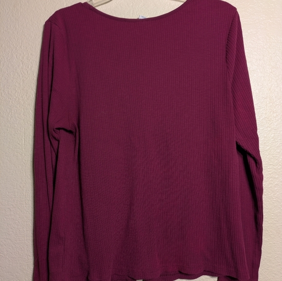 Old Navy Purple Ruched Long Sleeve Blouse Dize 2x Pre-owned - Picture 5 of 5